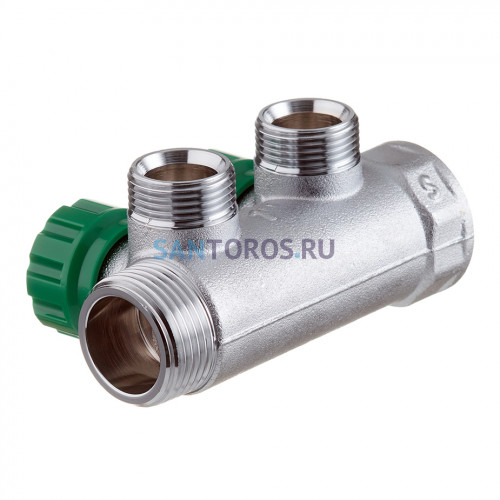 Коллектор Far (FK 3821 134) 1 ВР(г) х 2 выхода 3/4 НР(ш) ЕК х 1 НР(ш) регулируeмый FK 3821 134