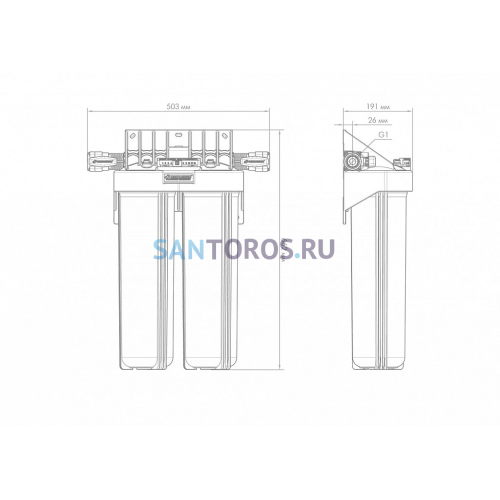 Корпус для картриджного фильтра 1 М 20" Т2 Джилекс 9062