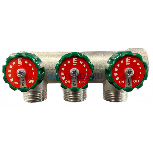 Коллектор ELSEN EMW02.03T распределительный 1" (ВР-НР) с 3 отводами 3/4" НР EU EMW02.03T