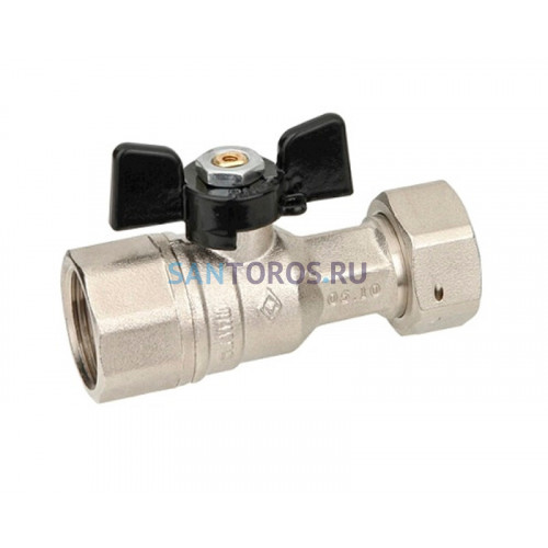 Кран шаровой Bugatti прямой 1/2 с накидной гайкой 3/4 06240001
