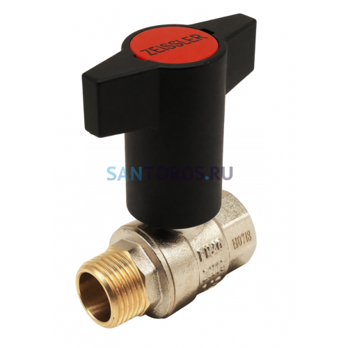 Кран шаровой 3/4" ВР/НР, ручка пластмассовая ZEISSLER ZSv.201.0205N