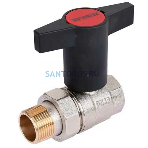 Кран шаровой с американкой 1" ВР/НР, ручка пластмассовая ZEISSLER ZSv.201.0306N