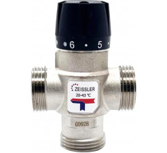 Термостатический смесительный клапан 3/4", 20-43°С, ZEISSLER ZSm.412.164305