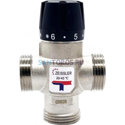Термостатический смесительный клапан 1", 20-43°С, ZEISSLER ZSm.412.254306 ZSm.412.254306