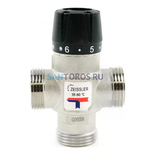 Термостатический смесительный клапан 3/4", 35-60°С, ZEISSLER ZSm.412.166005 ZSm.412.166005
