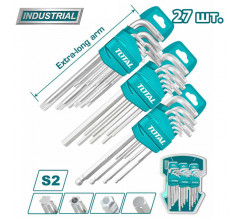 Набор шестигранных ключей и ключей Torx, 27 шт. TOTAL (THT106KT0271)