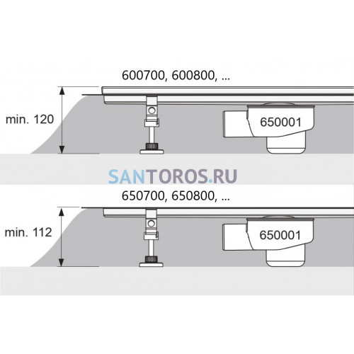 Сифон для душевого лотка TECEdrainline DN50 боковой слив 650001