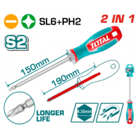 Отвертка 2 в 1 SL6+PH2 TOTAL