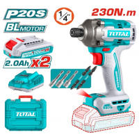 Аккумуляторный ударный шуруповер  20В 230Нм TOTAL 