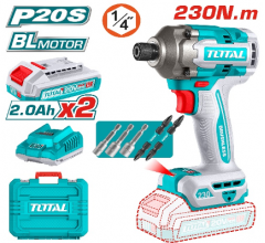 Аккумуляторный ударный шуруповер  20В 230Нм TOTAL 