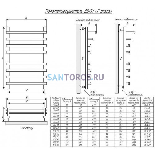 Водяной полотенцесушитель F plaza 80/50 Полированный D64866