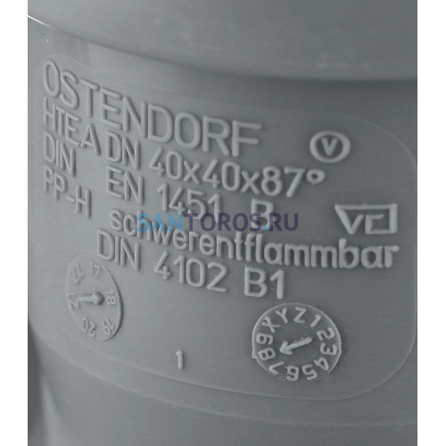 Тройник канализационный HTEA 40х40/90° Ostendorf 111400