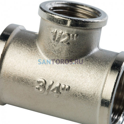 Тройник ВВ переxодной 3/4x1/2x3/4, никелированный Stout SFT-0022-341234