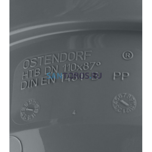 Отвод канализационный HTB 110 90° Ostendorf 115140