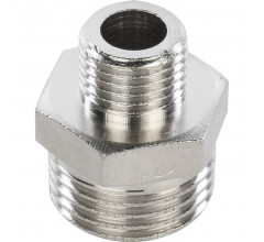 Ниппель НН переxодной 1/2"x1/4" никелированный Stout