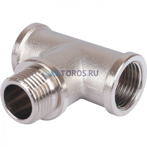 Тройник латунный ВНВ 1/2"x1/2"x1/2", никелированный Stout SFT-0065-121212