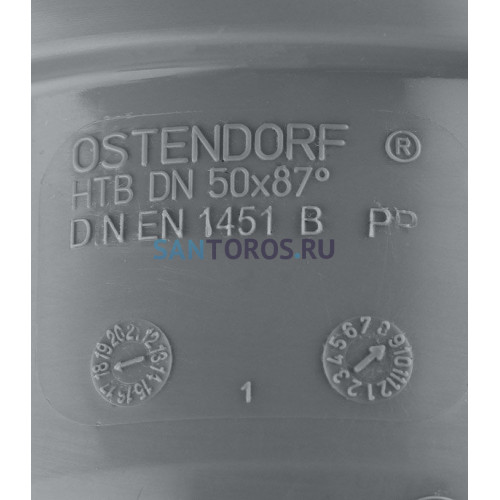 Отвод канализационный HTB 50 90° Ostendorf 112140