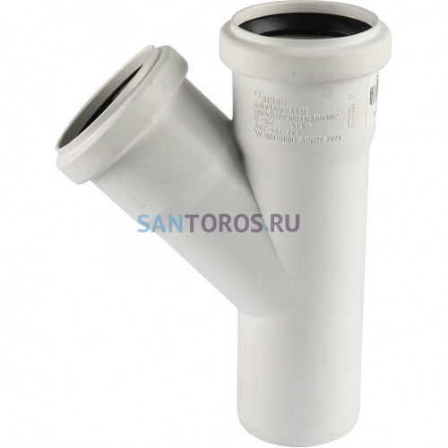 Тройник канализационный Raupiano Plus 50/50х45° Rehau (11212341001) 11212341001