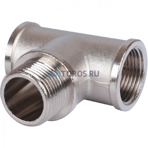 Тройник ВНВ 3/4x3/4x3/4, никелированный Stout SFT-0065-343434