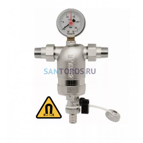Фильтр с манометром и магнитной вставкой ZEISSLER (300 мкм ) НР-НР 3/4" ZSf.306.0105N (ЗЕИССЛЕР)