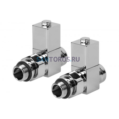 Набор дизайн-вентилей ROYAL THERMO CUBE прямой, хром, 1/2 НС-1193189