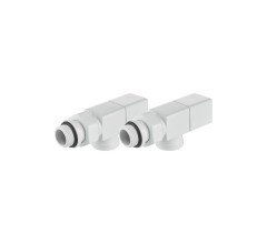Набор дизайн-вентилей ROYAL THERMO CUBE осевой, белый, 1/2"