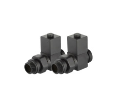 Набор дизайн-вентилей ROYAL THERMO CUBE прямой, черный, 1/2"