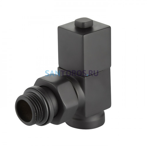 Набор дизайн-вентилей Royal Thermo CUBE, угловой (черный) 1/2 НС-1422578