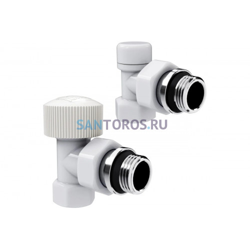 Набор термостатический угловой Royal Thermo Design 1/2М30x1.5, белый НС-1640379