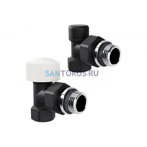 Набор термостатический угловой Royal Thermo Design 1/2М30x1.5, черный НС-1640381