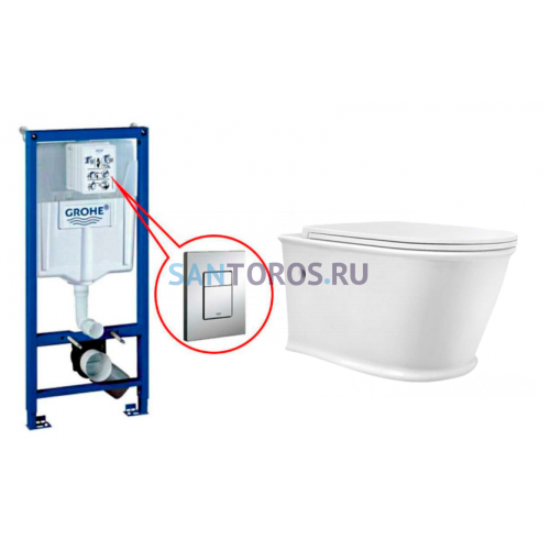 Комплект Инсталляция GROHE Rapid SL+ Унитаз подвесной CERONDA CR003 38772001+CR003