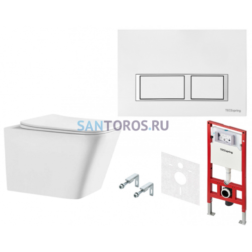 Комплект Унитаз подвесной CERONDA CR004+Инсталляция для унитазов TECE  S955203