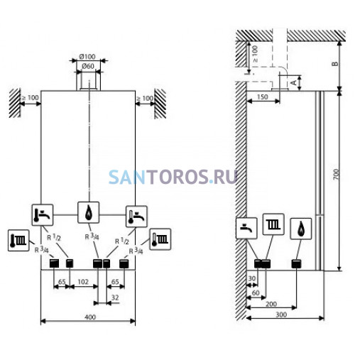 Котел газовый настенный Buderus Logamax U072-18 одноконтурный (7736901479, 7736900189RU Будерус)