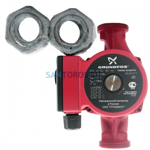 Насос циркуляционный UPS 25-80 180 Grundfos (95906440 Грундфос)