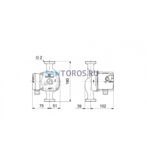 Насос циркуляционный UPS 32-40 180 с гайками Grundfos (96281389 Грундфос)