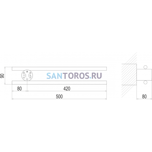 Полка Электро П2 КРУГ 500х90 NEW