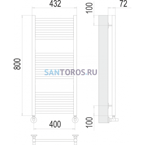 Аврора П16 400х800 Полотенцесушитель TERMINUS 4670078529305
