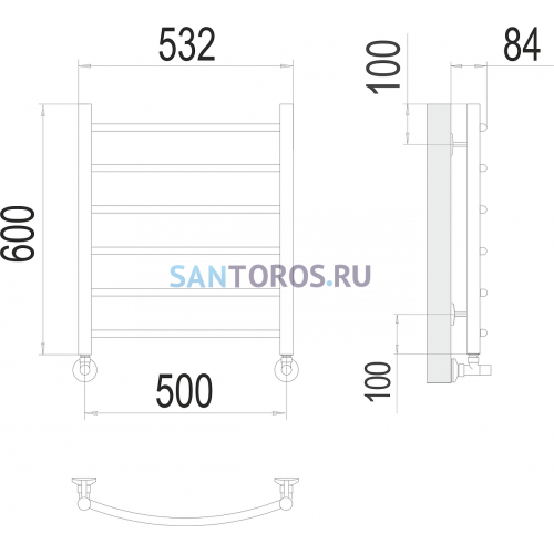 Классик П6 500х600 Полотенцесушитель TERMINUS 4670078530226