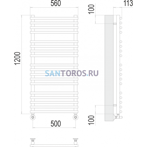 Кремона П18 500х1200 Полотенцесушитель TERMINUS 4670078530684