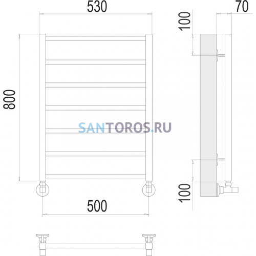 Контур П7 500х800 Полотенцесушитель TERMINUS 4670078529657
