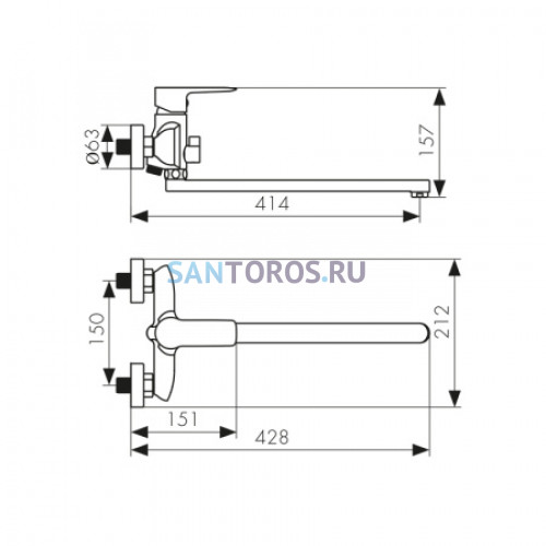 Смеситель KAISER Sena для ванны 74155 (Кайзер)