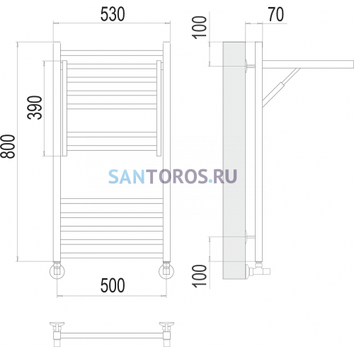 Валенсия П12 500х800 Полотенцесушитель TERMINUS 4670078529473