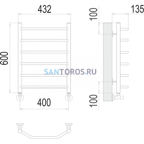 Виктория П6 400х600 Полотенцесушитель TERMINUS 4670078530066