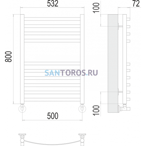 Авиэль П10 500х800 Полотенцесушитель TERMINUS 4670078529015