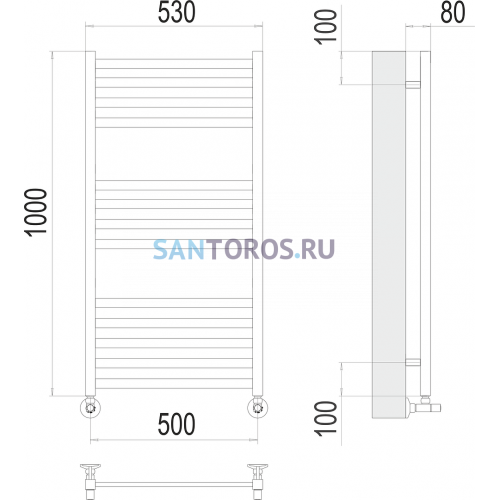 Грета П13 500х1000 Полотенцесушитель TERMINUS 4670078530585