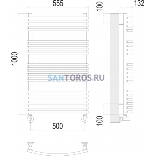 Марио П19 500х1000 Полотенцесушитель TERMINUS 4670078530745