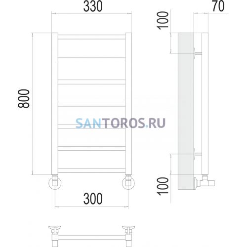 Контур П7 300х800 Полотенцесушитель TERMINUS 4670078529633