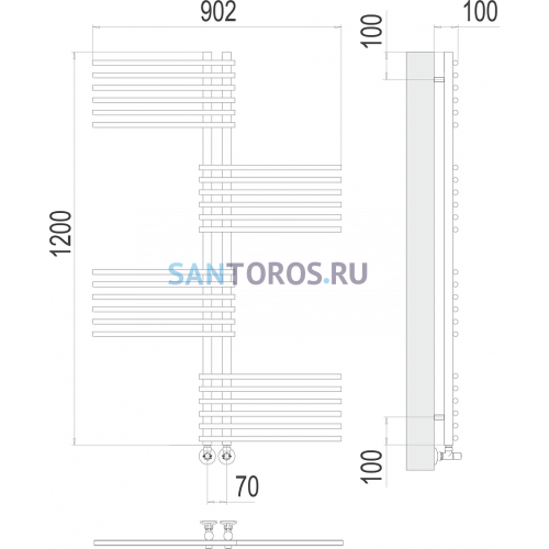 Европа П24 70х1200 Полотенцесушитель TERMINUS 4670078530622