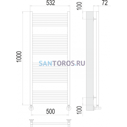 Аврора П20 500х1000 Полотенцесушитель TERMINUS 4670078529381