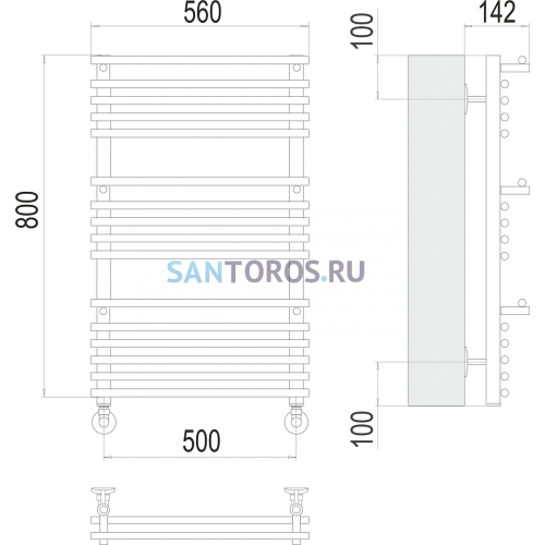 Вента люкс П16 500х800 Полотенцесушитель TERMINUS 4670078529510